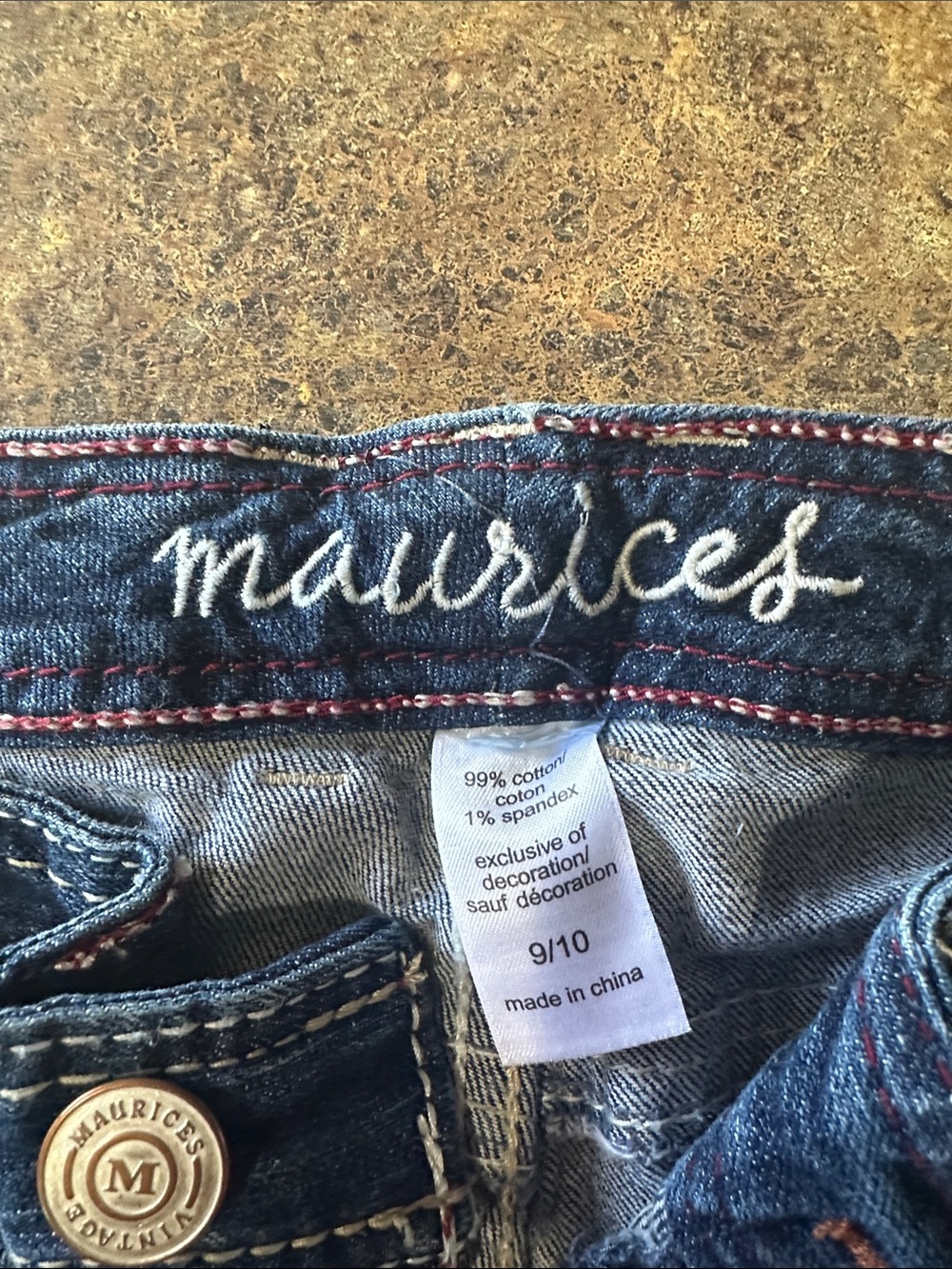 Maurices Dark Blue Straight Leg Jeans with Embroidered Pocket. Never worn - Picture 5 of 5